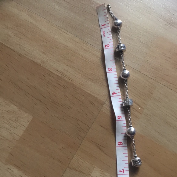 925 Pandora station bracelet with charm - Picture 4 of 5